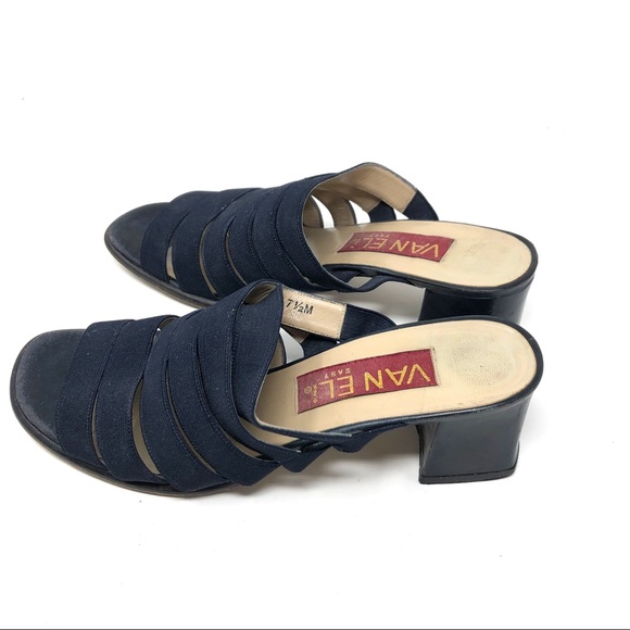 VAN ELI blue fabric slides - Picture 3 of 7